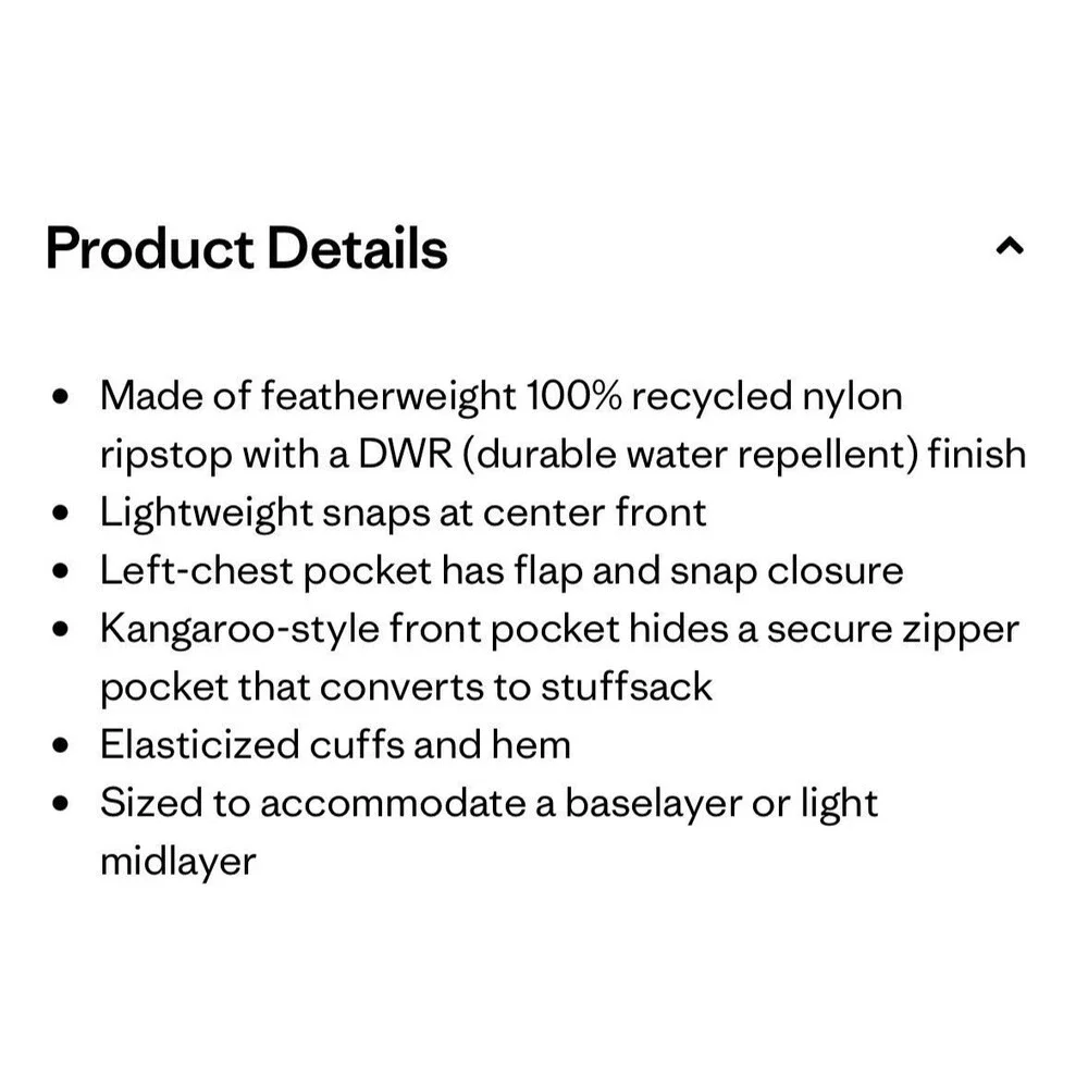 Patagonia houdini snap